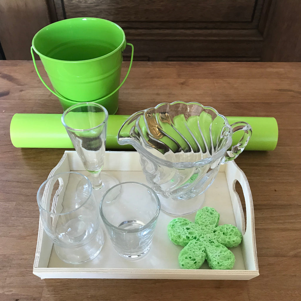 Montessori Pouring to 3 Glasses for Ages 3-6