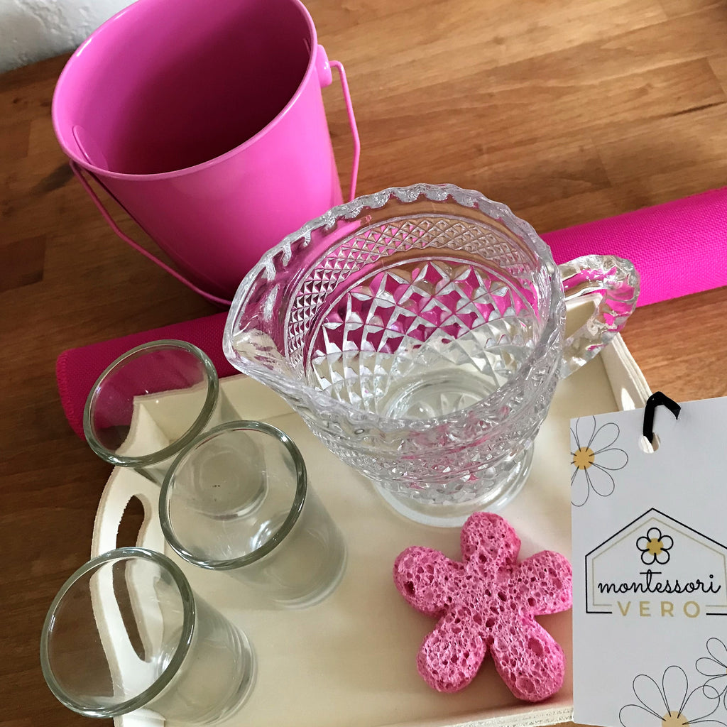 Montessori Pouring to 3 Glasses for Ages 3 to 6 - Pink
